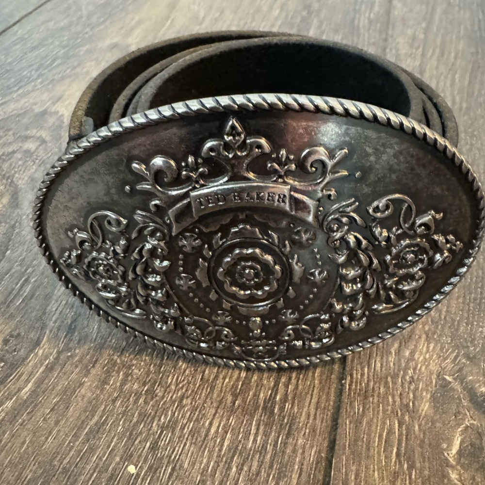 Ted Baker Black Embossed Belt
